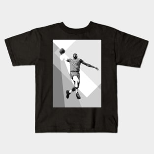 Lebron James Dunk WPAP Pop Art Black & White Illustration Kids T-Shirt